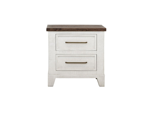 Stoa - 2 Drawer Nightstand - White / Brown