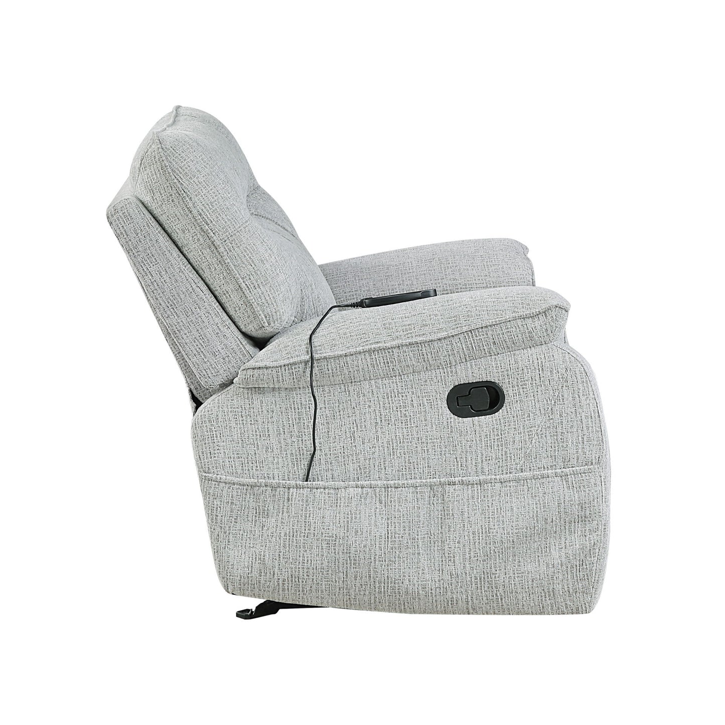 Chablis - Glider Recliner With Heat And Massage - Mist Gray