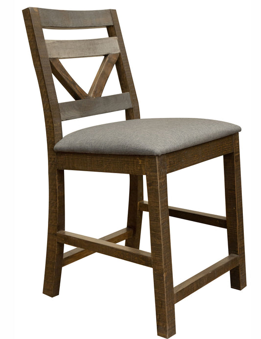 Loft - 24” Barstool (Set of 2) - Two Tone Gray / Brown