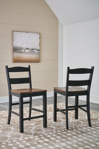 Valebeck - Barstool (Set of 2) - Black / Brown