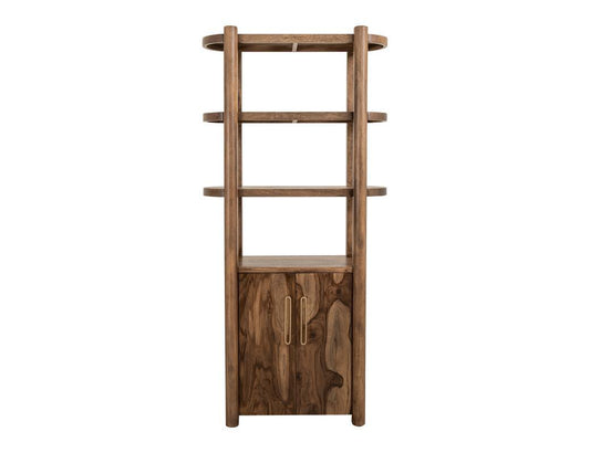 Balam - Wall Unit With Electric Fireplace Insert - Light Brown