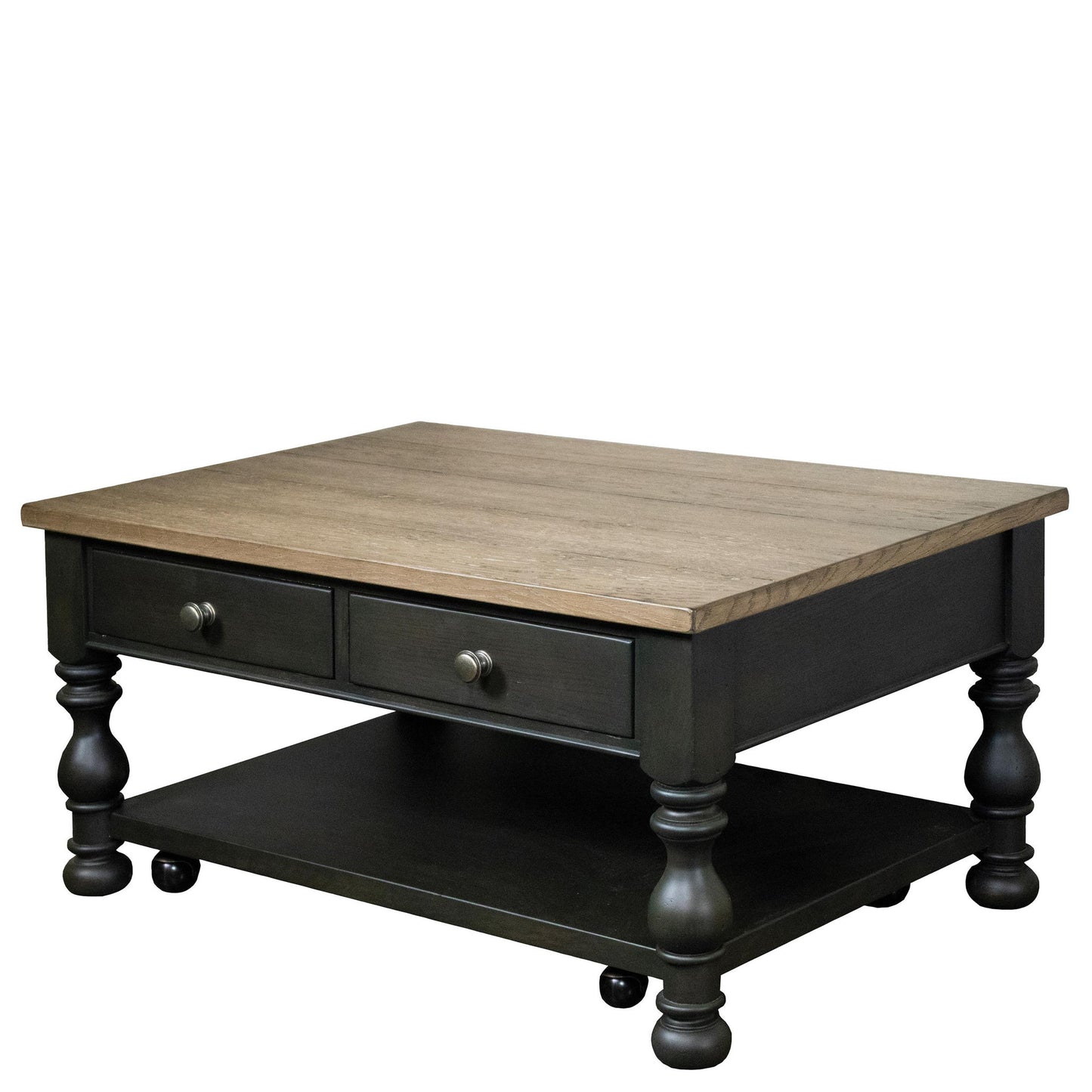 Barrington Two Tone - Rectangular Coffee Table - Antique Oak / Matte Black