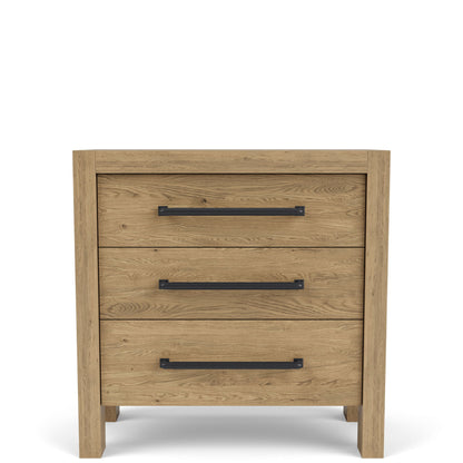Davie - Wood 3 Drawer Nightstand - Light Brown